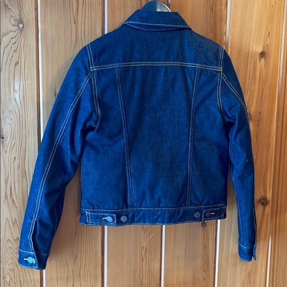Down filled Levi’s dark denim trucker jacket XS - Picture 2 of 4